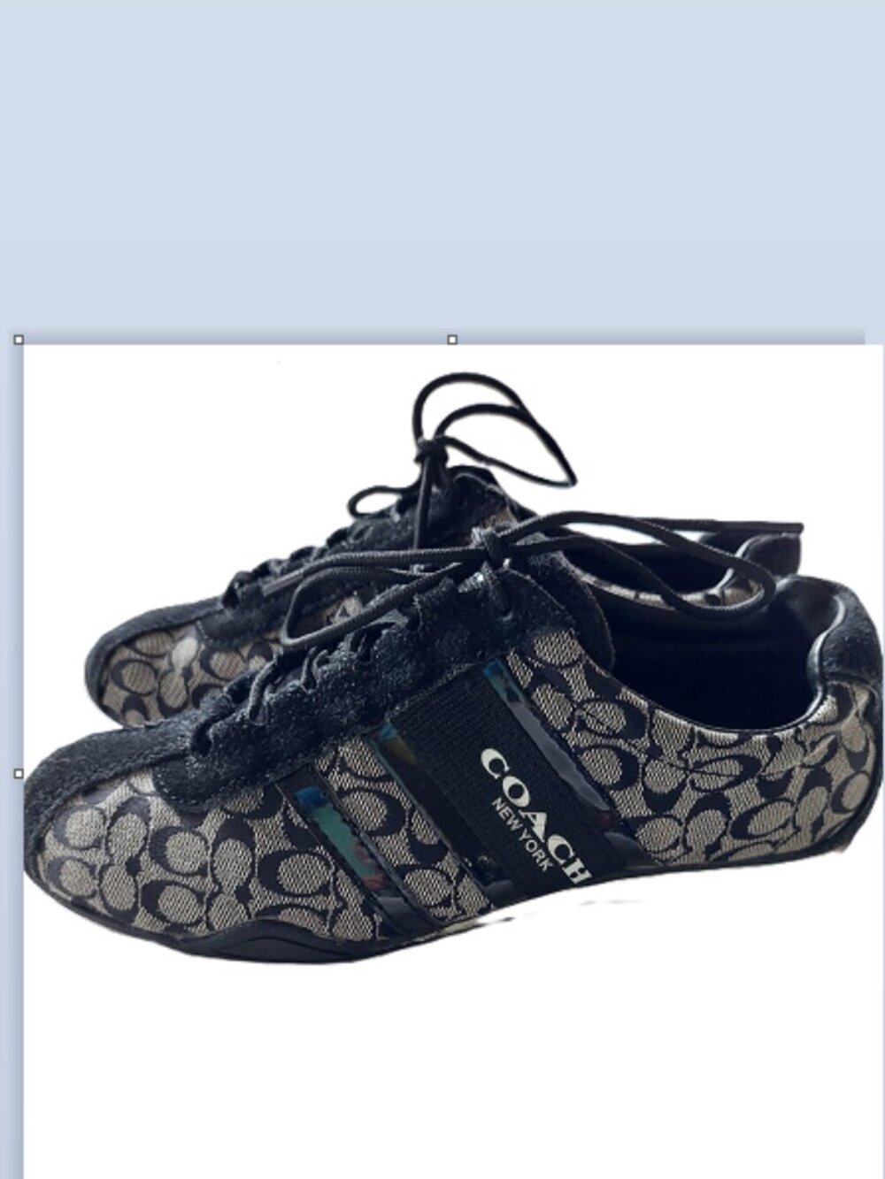 Coach Rosalita Signature Logo Sneakers Black Suede Trim Women's Size 6B 36